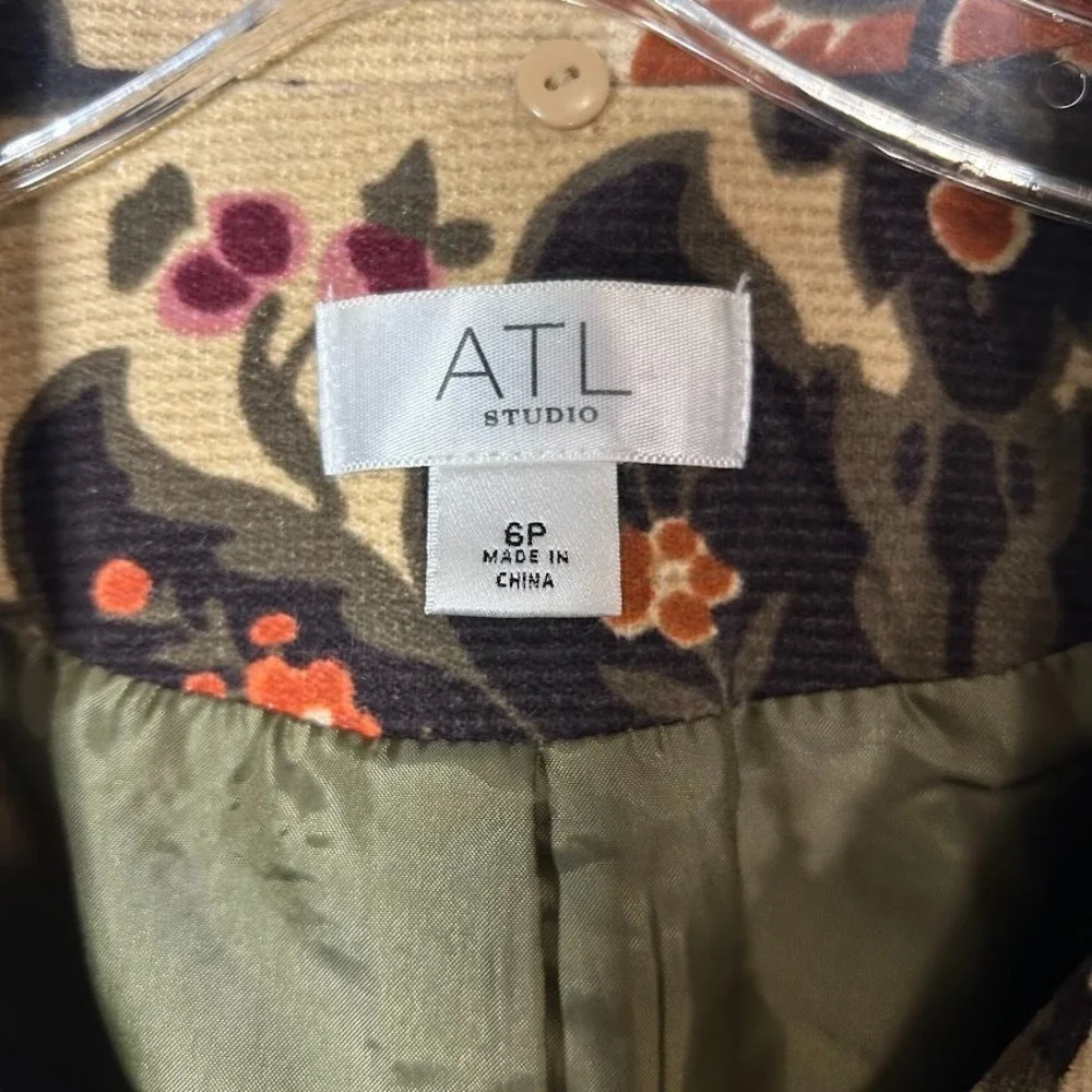 ATL Womens Corduroy Brocade Paisley Regency Eclectic 6 Petite Blazer Floral 6P - Picture 5 of 9